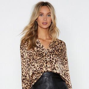 Nasty gal in the wild leopard shirt